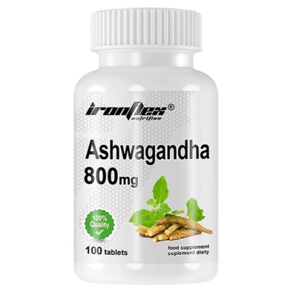 Натуральна добавка для спорту IronFlex Ashwagandha 800 мг 100 табл. (000023386)