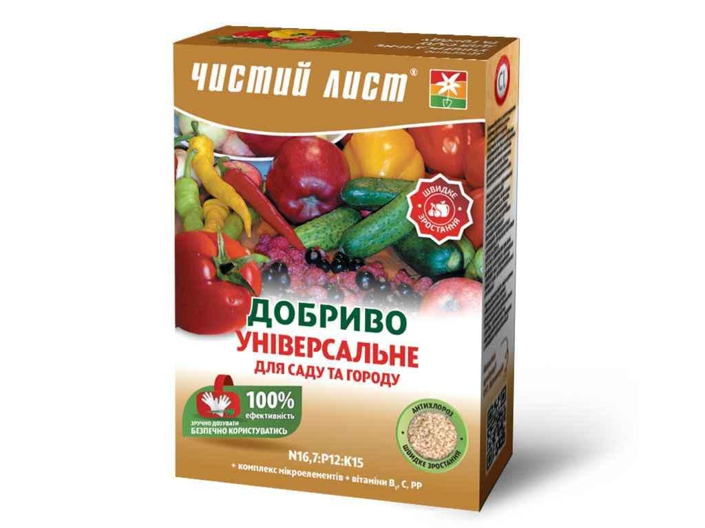 Удобрение кристаллическое Чистый Лист Универсальное для сада и огорода 900 г (1007846)