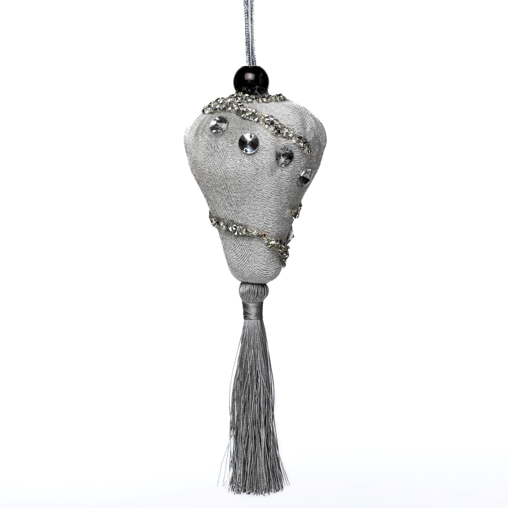 Іграшка на ялинку Флоріаль "Арктика" дзиґа 10 см Сірий (1306)