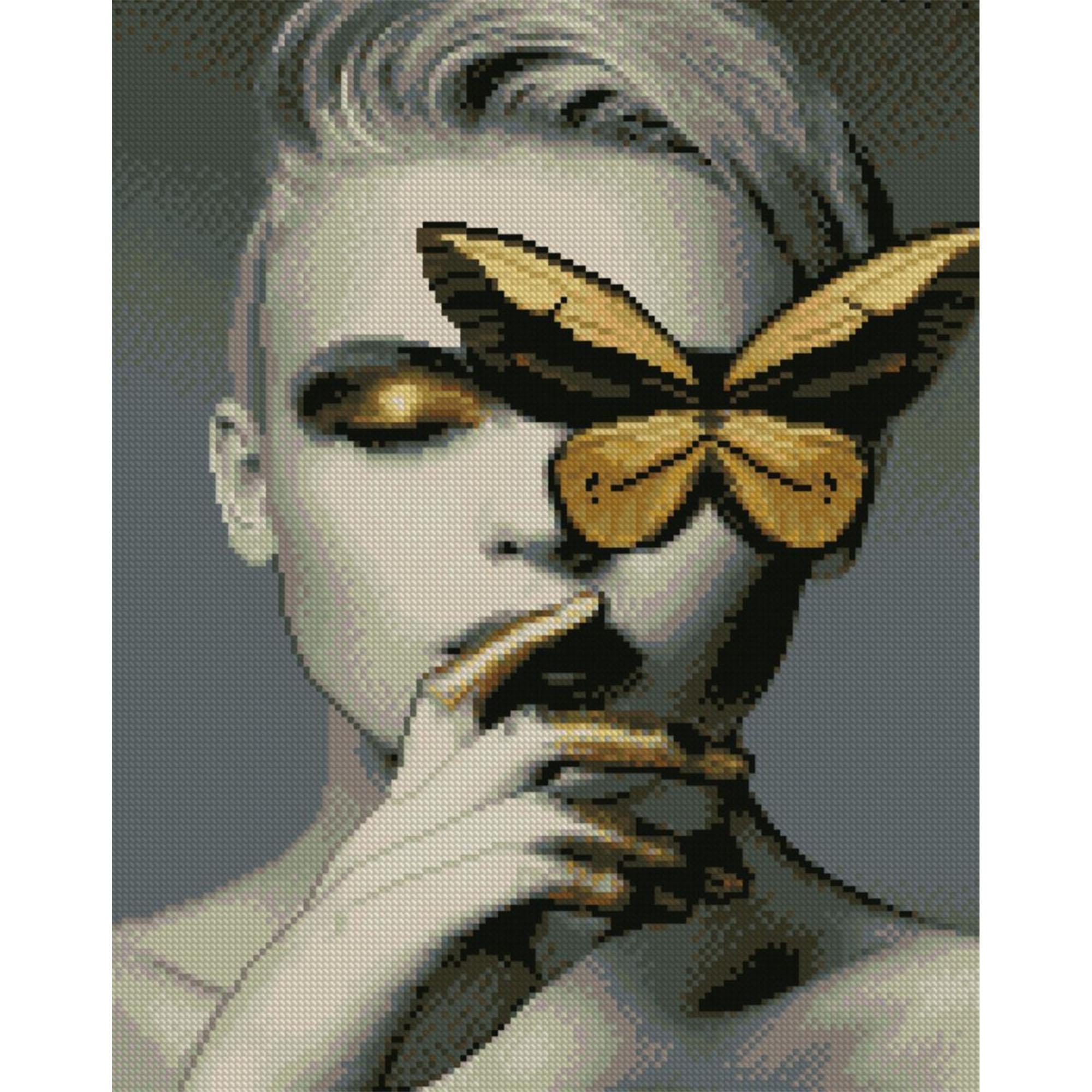 Алмазна мозаїка Strateg Леді Батерфляй 40х50 см (Str-FA20181)