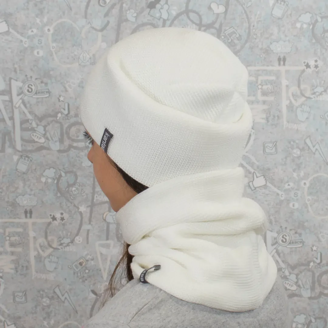 Комплект жіночий зимовий шапка зі снудом One Size Білий (28524089) - фото 3 Комплект жіночий зимовий шапка зі снудом One Size Білий (28524089) - фото 3