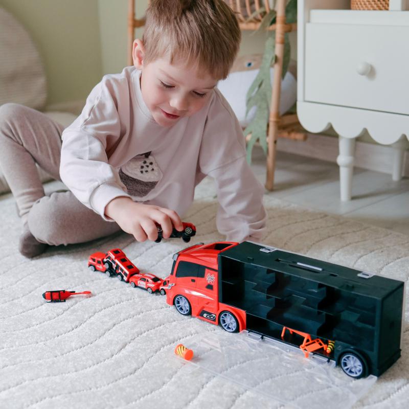 Набір вантажівка Транспортер TIR та автомобілі Woopie 11 пр. Червоний - фото 10 Набір вантажівка Транспортер TIR та автомобілі Woopie 11 пр. Червоний - фото 10