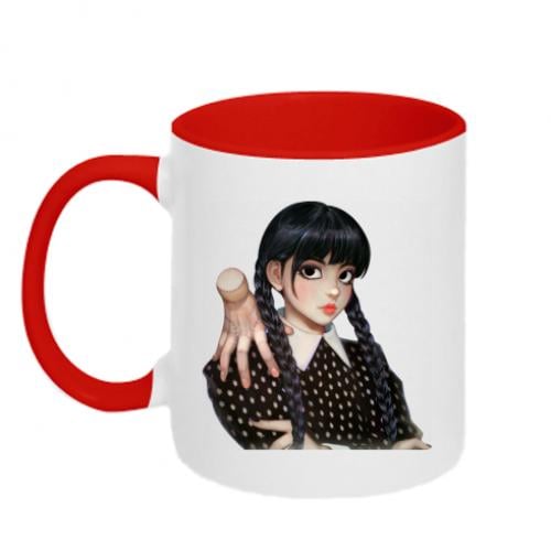 Чашка керамическая двухцветная Венздей и Рич 320 мл Красно-белый (12582885-18-180579) Чашка керамическая двухцветная Венздей и Рич 320 мл Красно-белый (12582885-18-180579)