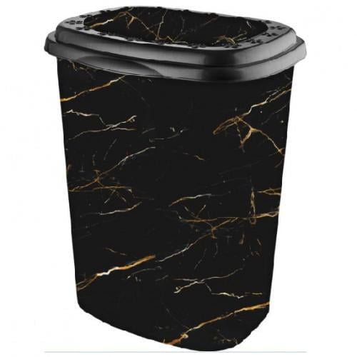Корзина для белья Elif Black marble экопластик 53 л Черный (147-46-20270)