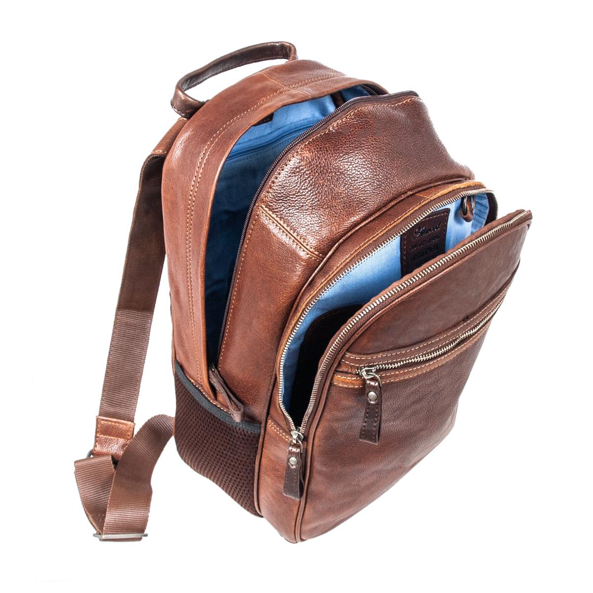 Городской рюкзак мужской кожаный Ashwood 4555 Brown - фото 8