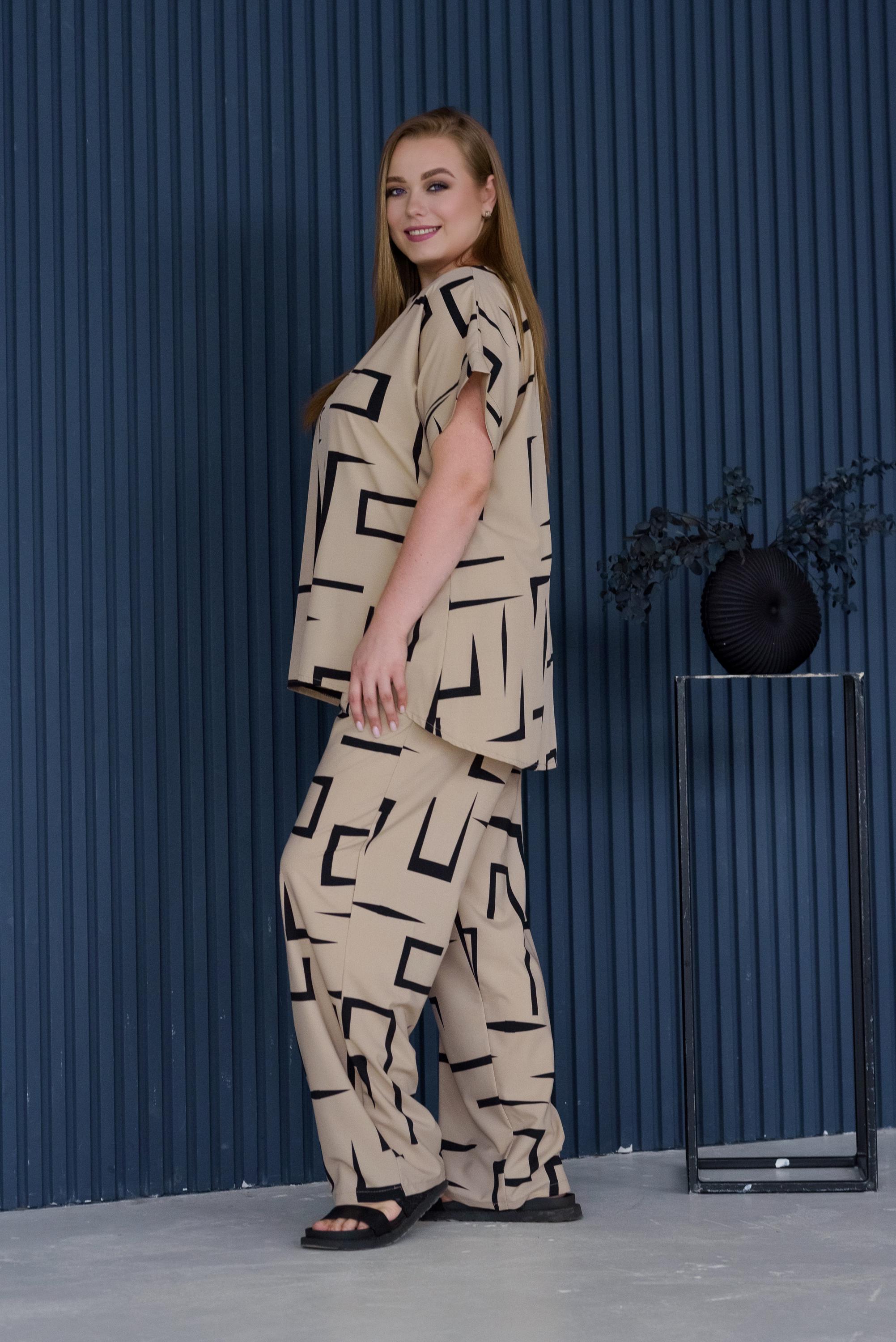 Костюм женский штапельный Альмина р. 60 Бежевый (26813257) - фото 6 Костюм женский штапельный Альмина р. 60 Бежевый (26813257) - фото 6