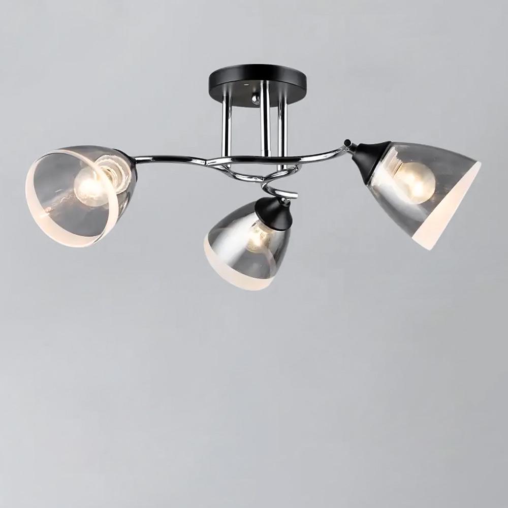 Люстра потолочная Light House SR-19338/3 CH/BK E27 560хH220 мм Хром/Черный/Серый