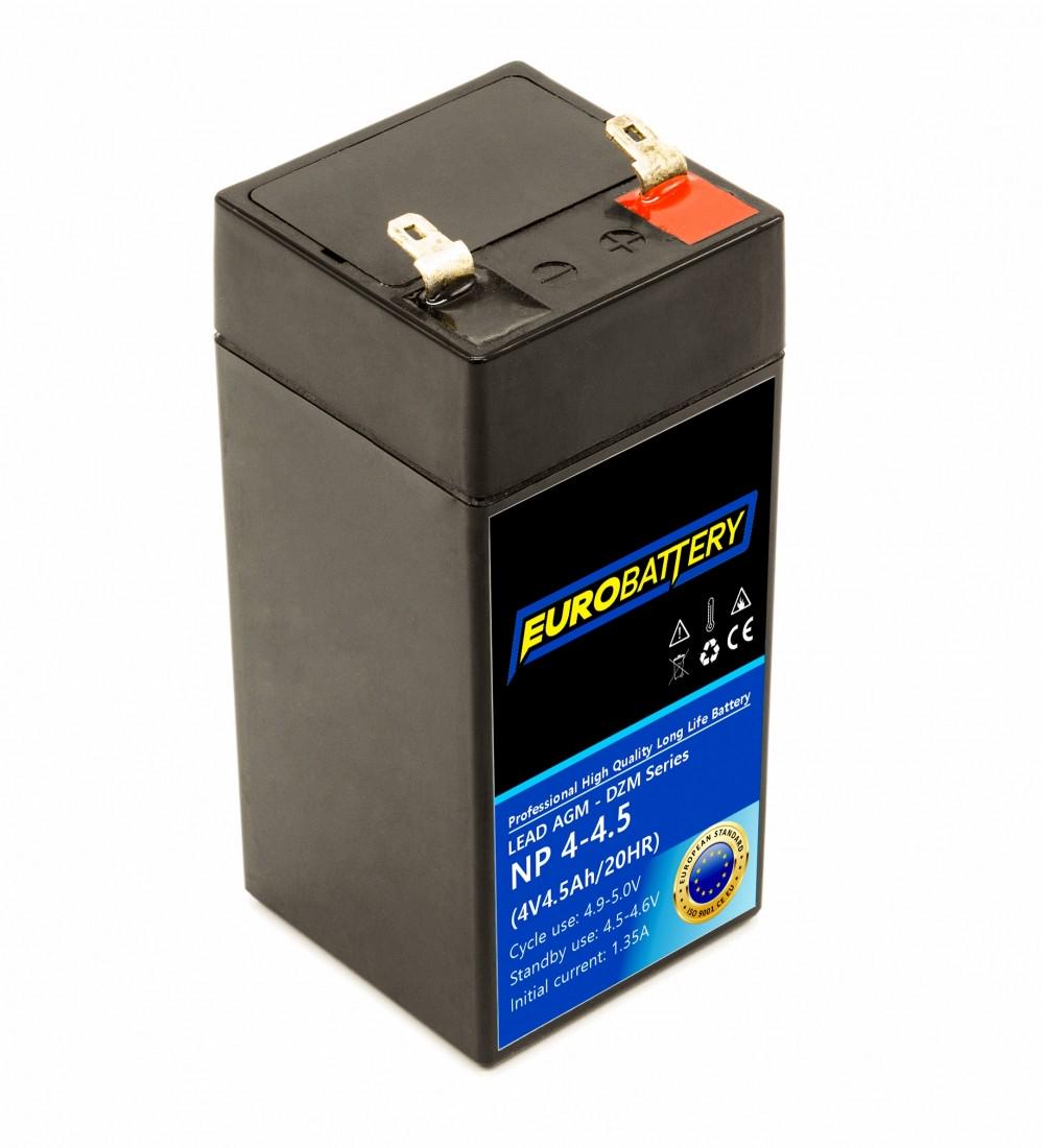 Аккумулятор для ИБП EuroBattery AGM NP 4-4 DZM 4в 4,5 Ач (781) - фото 1