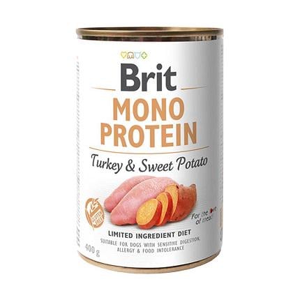 Корм для собак влажный Brit Mono Protein Turkey & Sweet Potato с индейкой и бататом 400 г (100056)