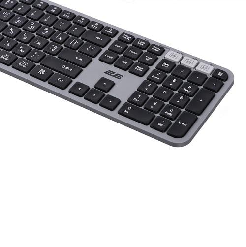 Клавиатура 2E 2E-KS240WG WL BT беспроводная USB 2,0 Gray (582471) - фото 3 Клавиатура 2E 2E-KS240WG WL BT беспроводная USB 2,0 Gray (582471) - фото 3