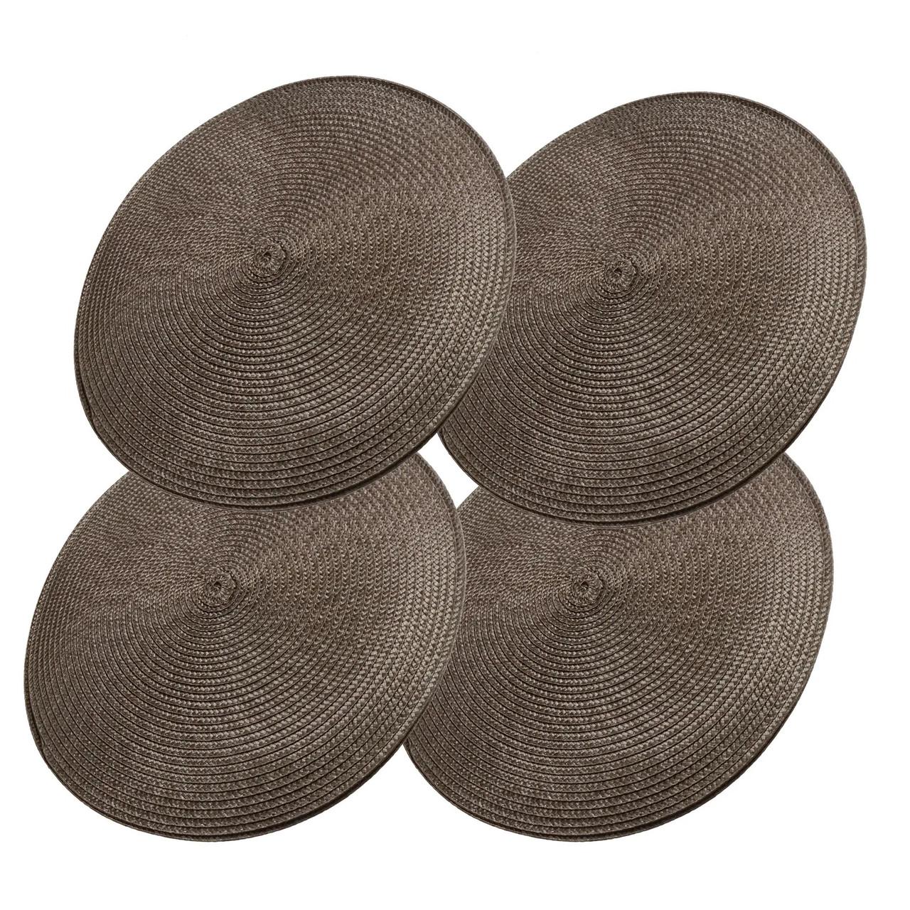 Комплект круглих сервірувальних килимків Wellamart 4 шт. Кавовий (75030002)