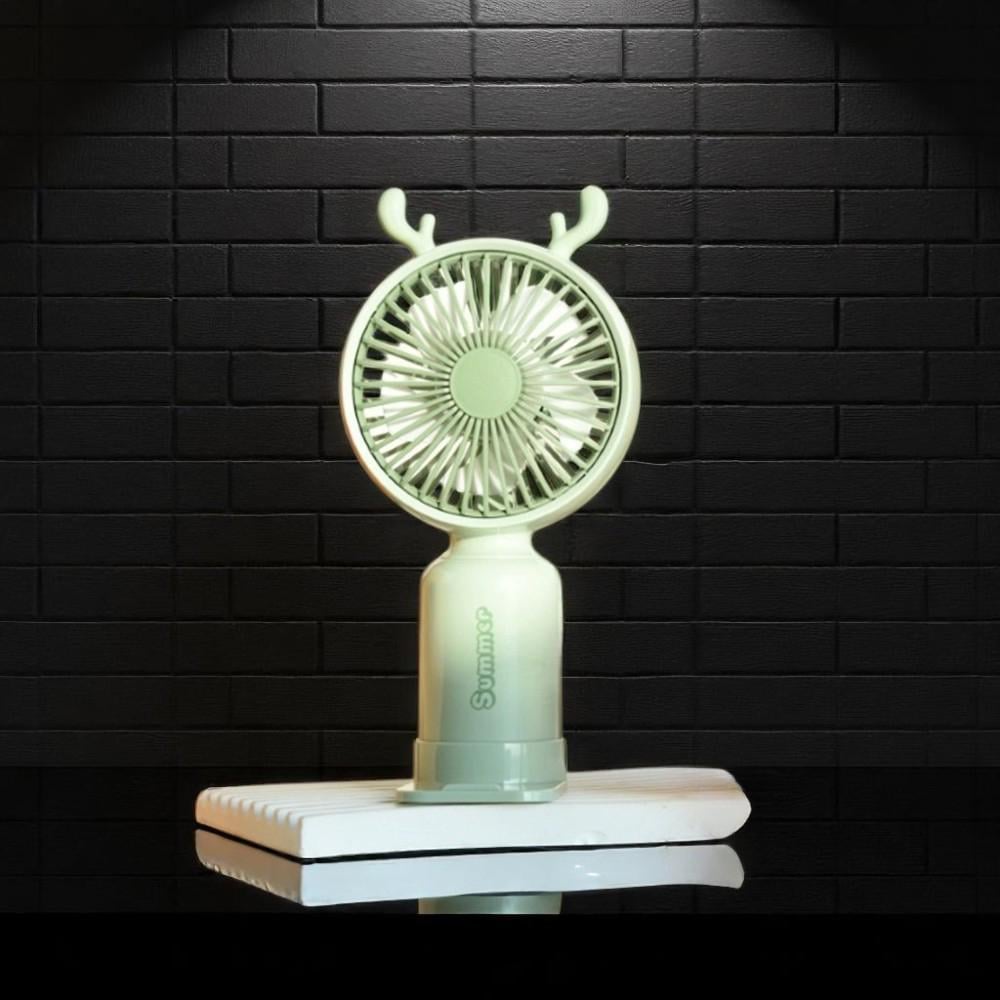 Портативний вентилятор з ріжками Олень на акумуляторі та USB - фото 3 Портативний вентилятор з ріжками Олень на акумуляторі та USB - фото 3