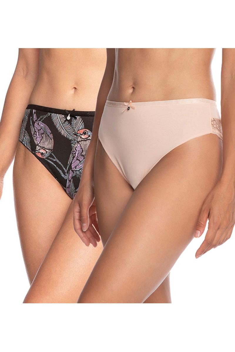 Трусики слип Lama р. 4/L 2 шт. Черный/Пудровый (75244)