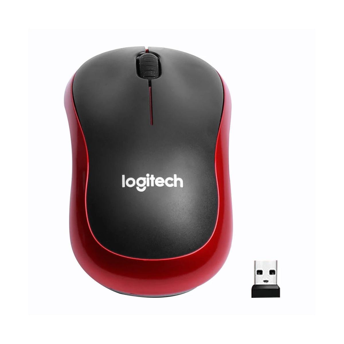 Мышь беспроводная Logitech M185 Wireless Office Mouse 2,4Ghz USB приемник 1000DPI оптическая бесшумная Red (180894)