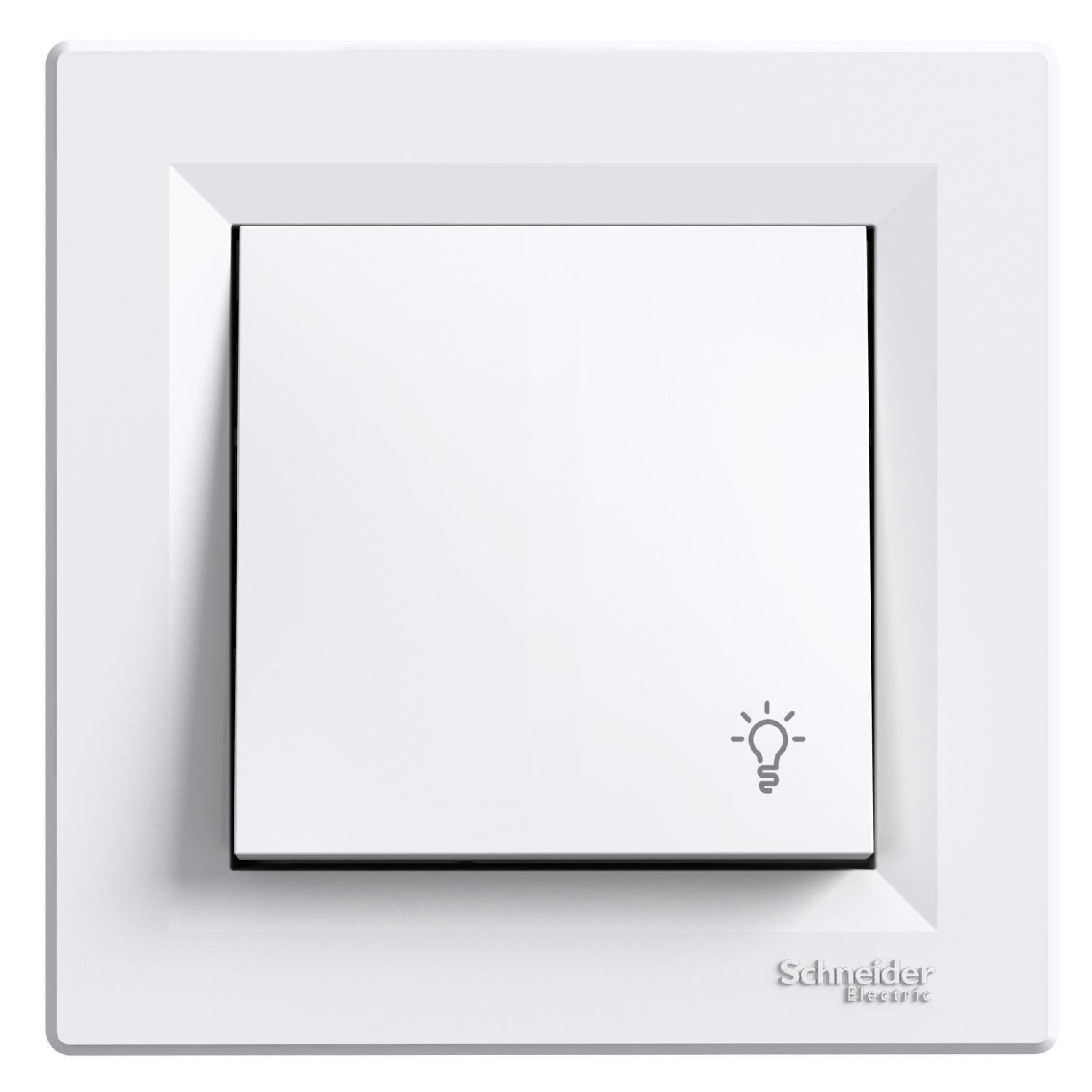 Выключатель кнопочный Schneider Electric Asfora с символом Свет Белый (EPH0900121)