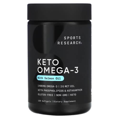 Омега-3 Sports Research Keto Omega-3 with Salmon Oil 120 Softgels (SRE-01233)