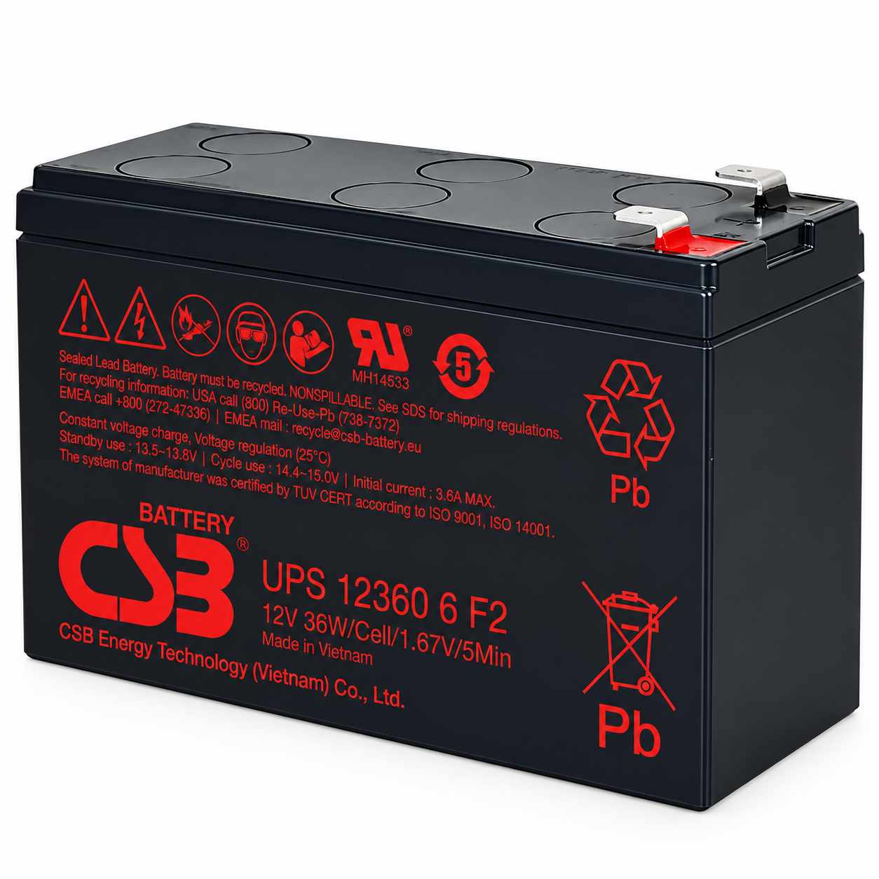 Аккумуляторная батарея CSB UPS123606F2/F1 12V 6 Ah герметичная (38473251)