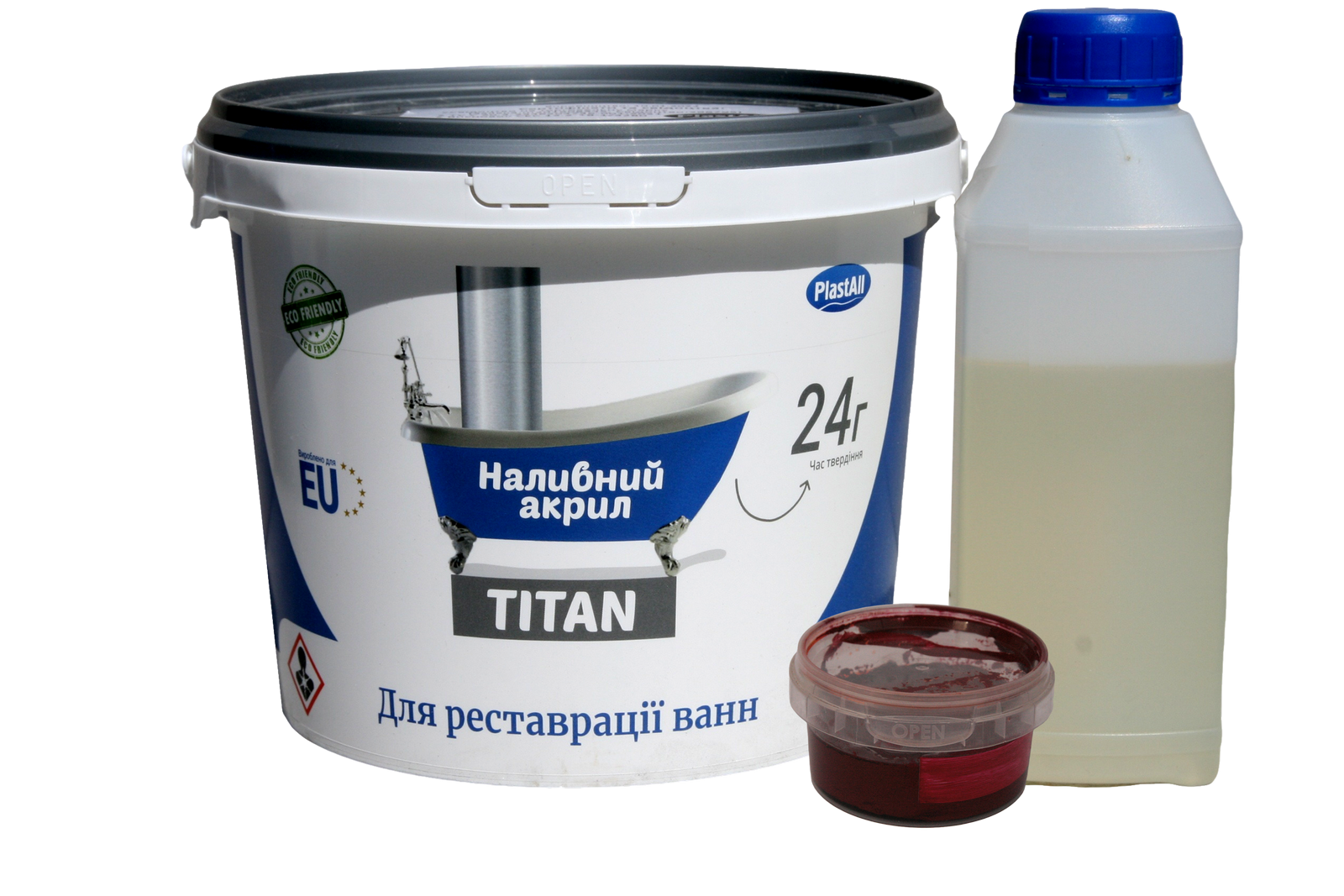 Акрил рідкий для реставрації ванн Plastall Titan 1,5 м 2,9 кг Червоний (30827691)