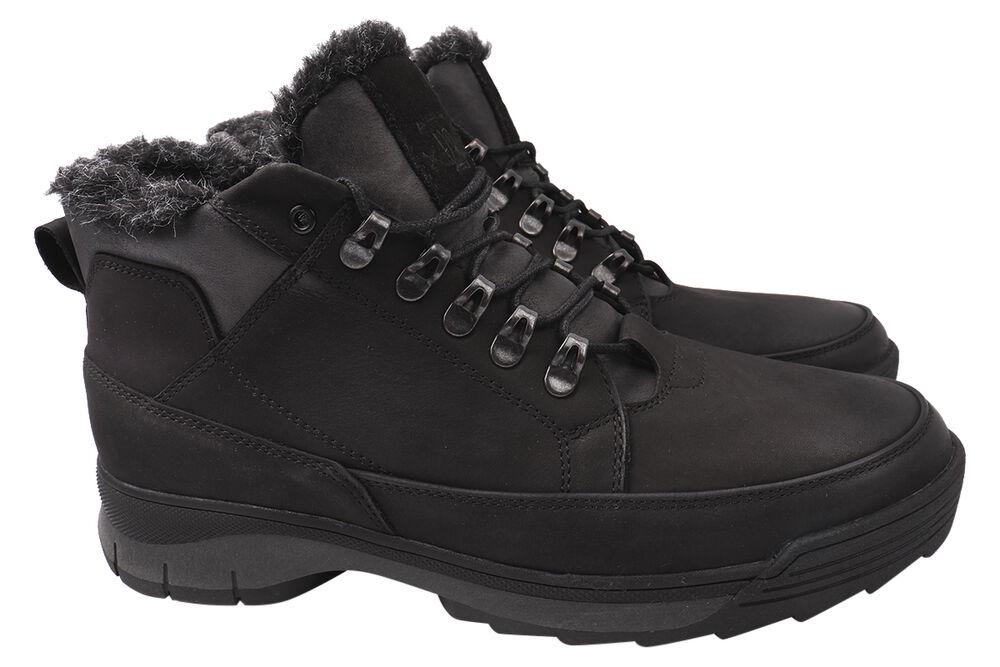 Ботинки мужские Visazh из кожи на низком ходу на шнуровку р. 44 Черный (289-21ZHS)