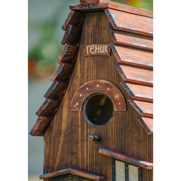 Скворечник Геник из дерева обработанного защитной декоративной пропиткой 37×18×26 см - фото 7