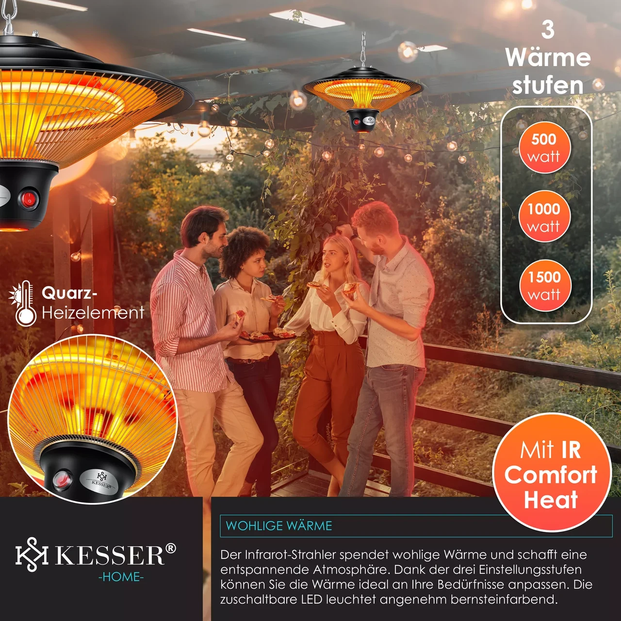 Инфракрасный обогреватель потолочный KESSER 140x40x28 см - фото 7