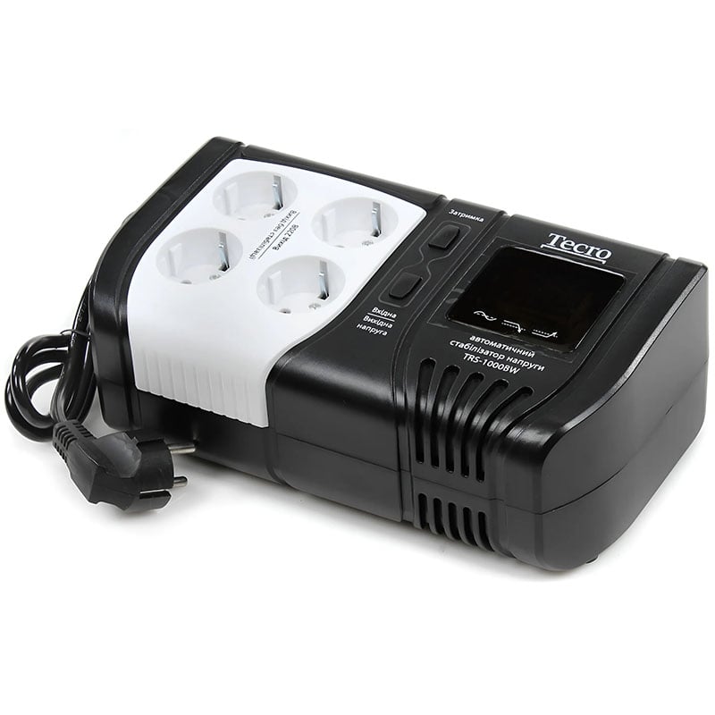 Стабилизатор напряжения Tecro TRS-1000BW 4 розетки 1000VA (36826401)