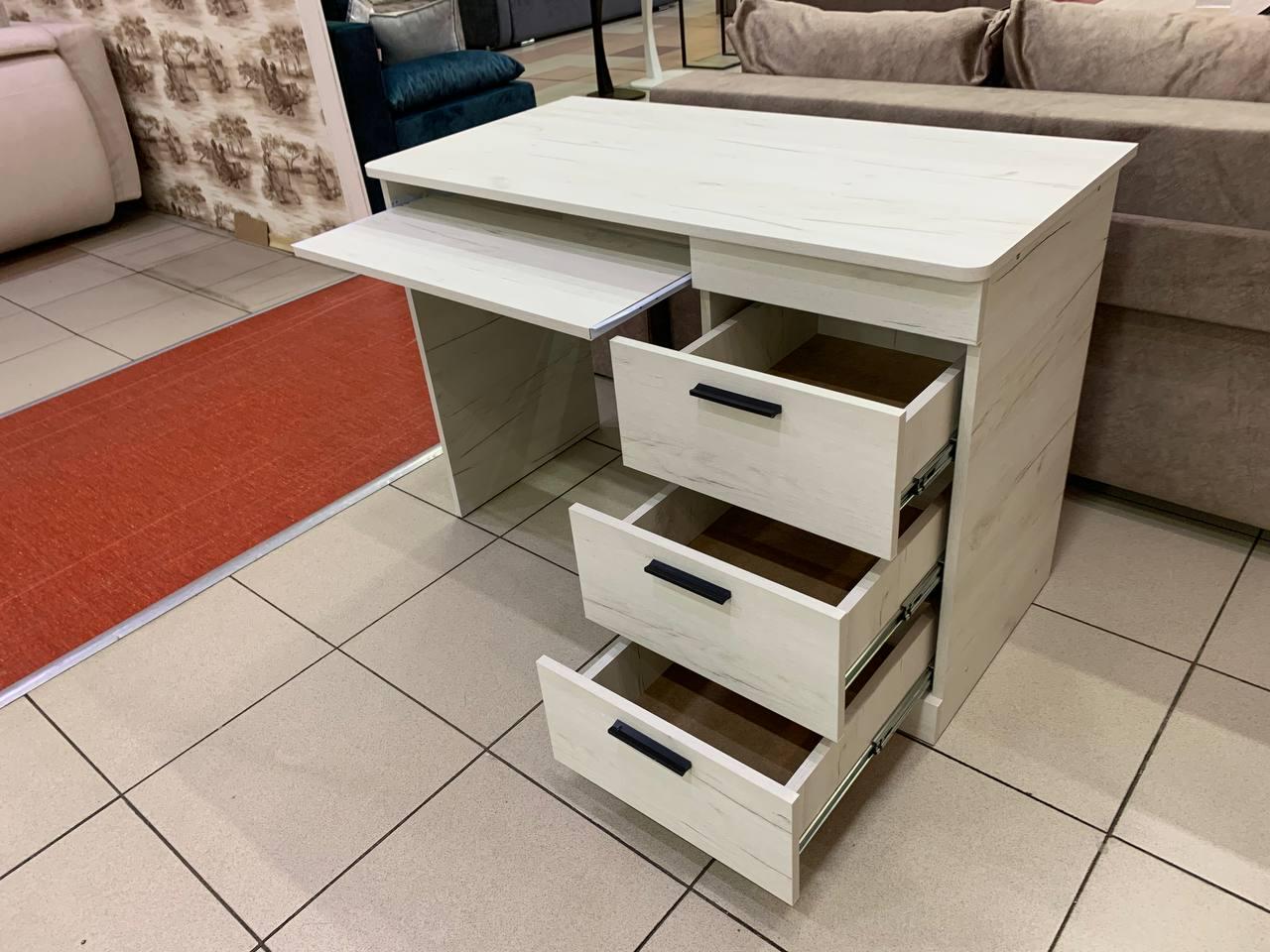 Компьютерный стол Everest Соната тумба правая с ящиками и полочкой для клавиатуры 1100х550х755 мм Дуб крафт белый (11287) - фото 5 Компьютерный стол Everest Соната тумба правая с ящиками и полочкой для клавиатуры 1100х550х755 мм Дуб крафт белый (11287) - фото 5