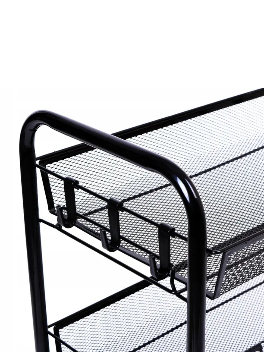 Етажерка на колесах металева універсальна 4 яруси 86х44х26 см Чорний (1296932964) - фото 8 Етажерка на колесах металева універсальна 4 яруси 86х44х26 см Чорний (1296932964) - фото 8