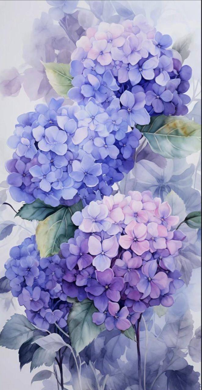 Алмазная мозаика Гортензия с голограммными камешками 30х50 см (2802608863)