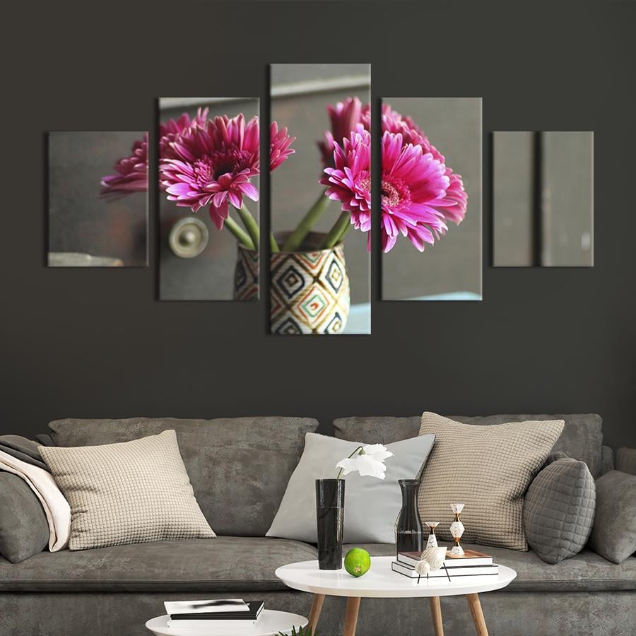 Картина на холсте Красивый букет гербер в вазе 187x94 см (808-52)