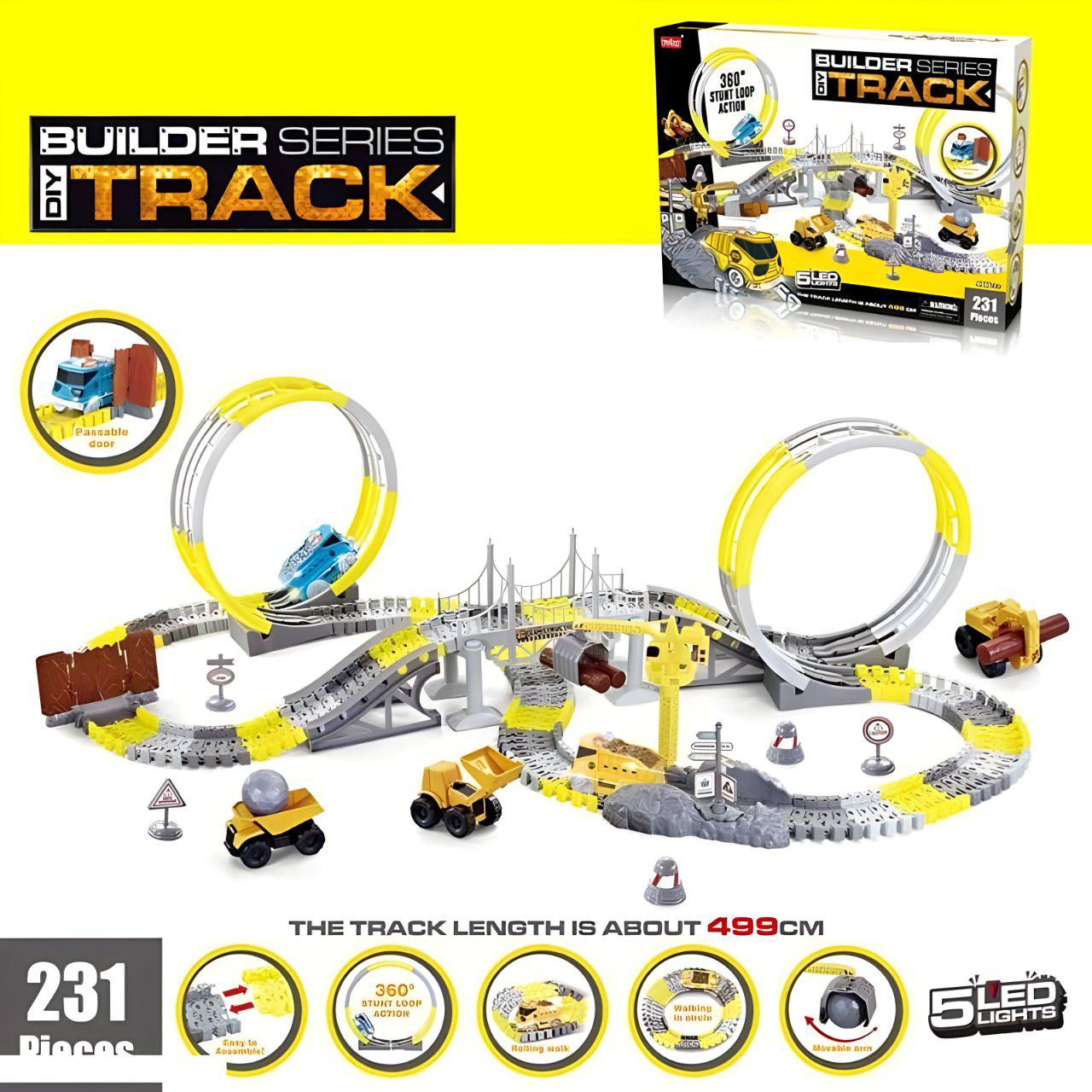 Игрушечный трек Строительная техника машинка с подсветкой/декорации 231 дет. (386) - фото 2