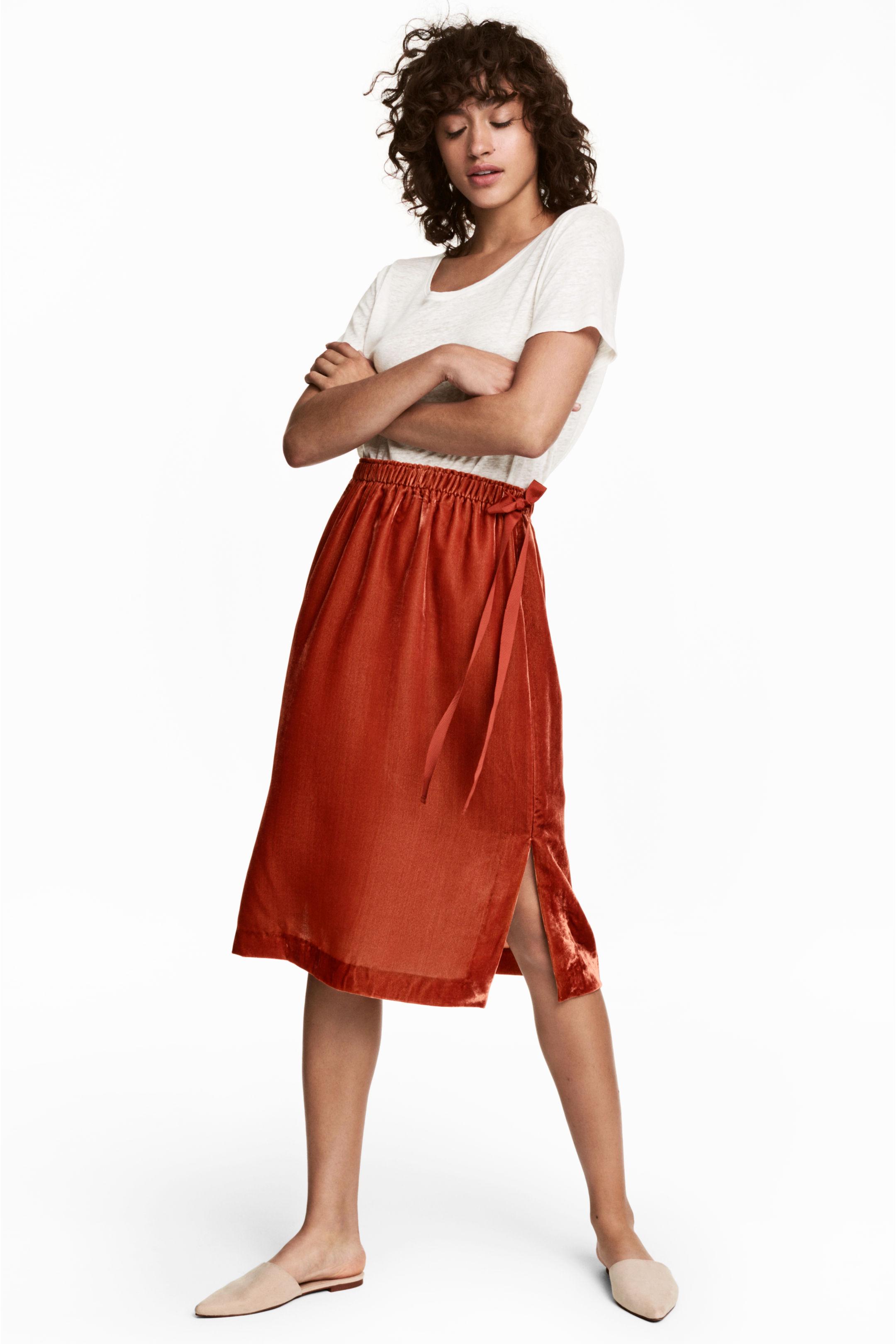 Юбка велюровая р. 36 Терракотовый (5518776RP2)