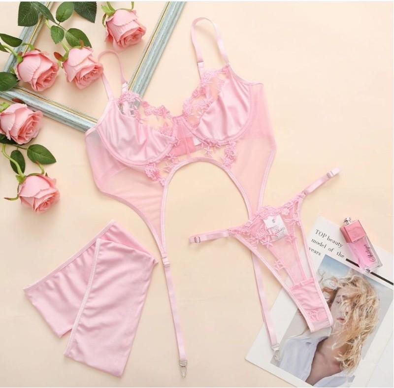 Комплект-комбінація з резинками M Рожевий (683658965726) - фото 7 Комплект-комбінація з резинками M Рожевий (683658965726) - фото 7