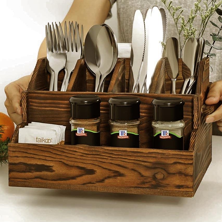 Подставка для столовых приборов из дерева Оспайти Латте (Псп-009116)