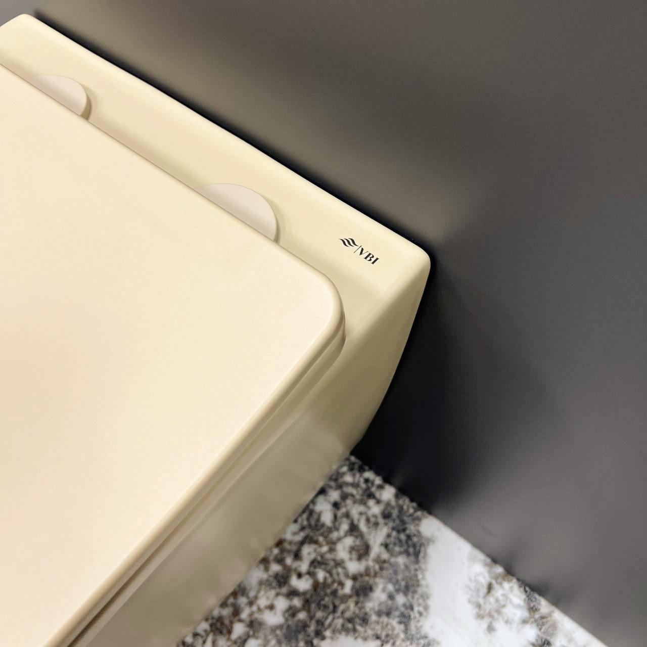 Унитаз подвесной VBI VULCANO Beige Matt (2810366769) - фото 4 Унитаз подвесной VBI VULCANO Beige Matt (2810366769) - фото 4