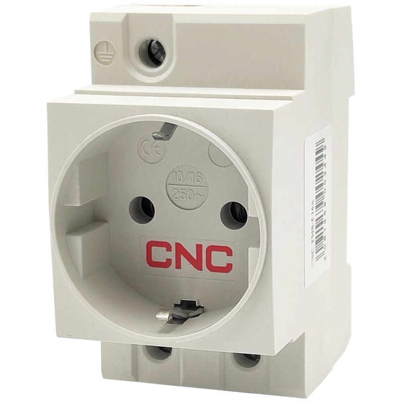 Розетка на DIN-рейку CNC TMS-5 2P+PE 16A 250V с заземлением (Б00038795)