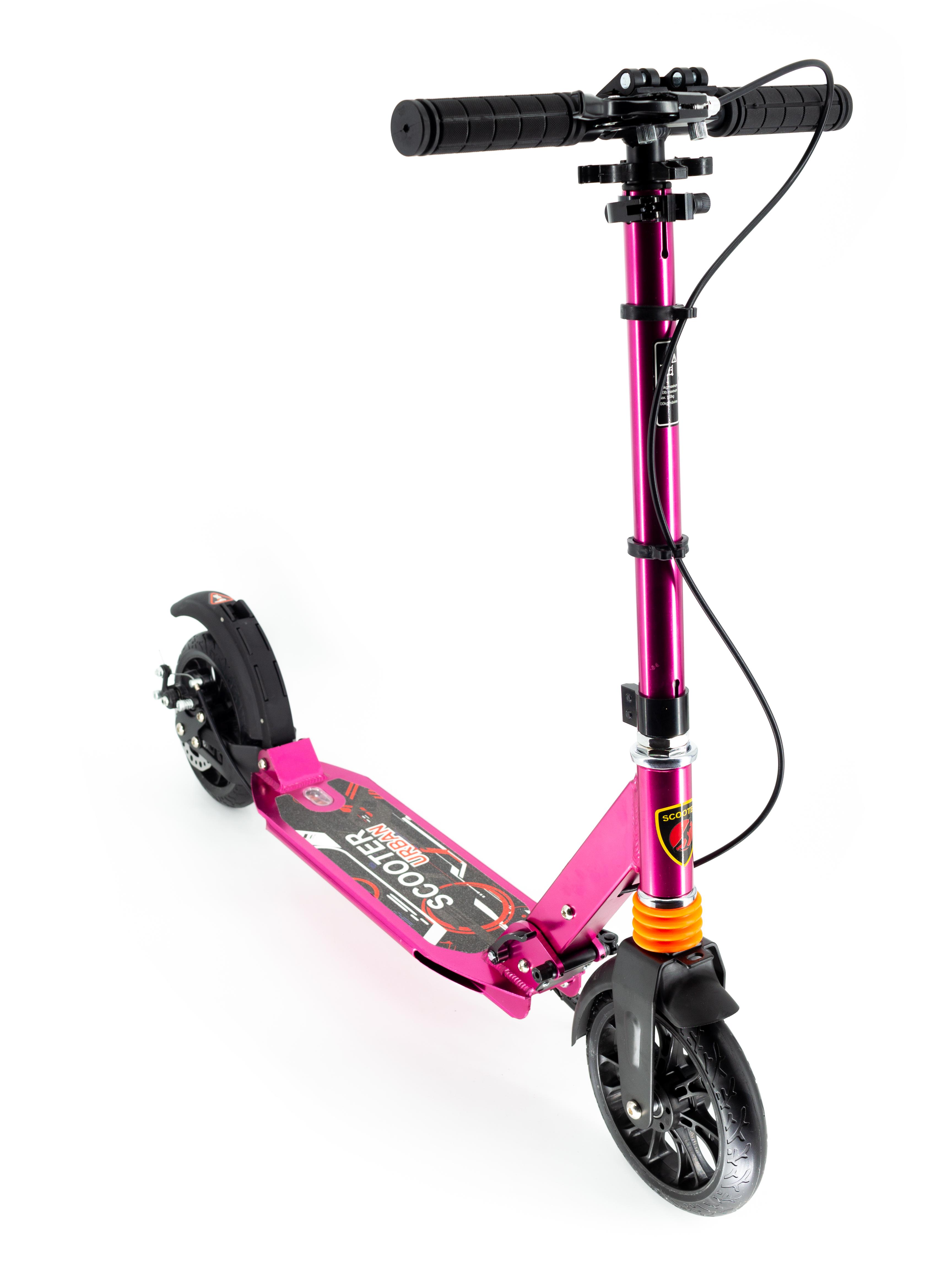 Самокат Scooter NEW 117-B2 с дисковыми тормозами Розовый (117-B2-pink)