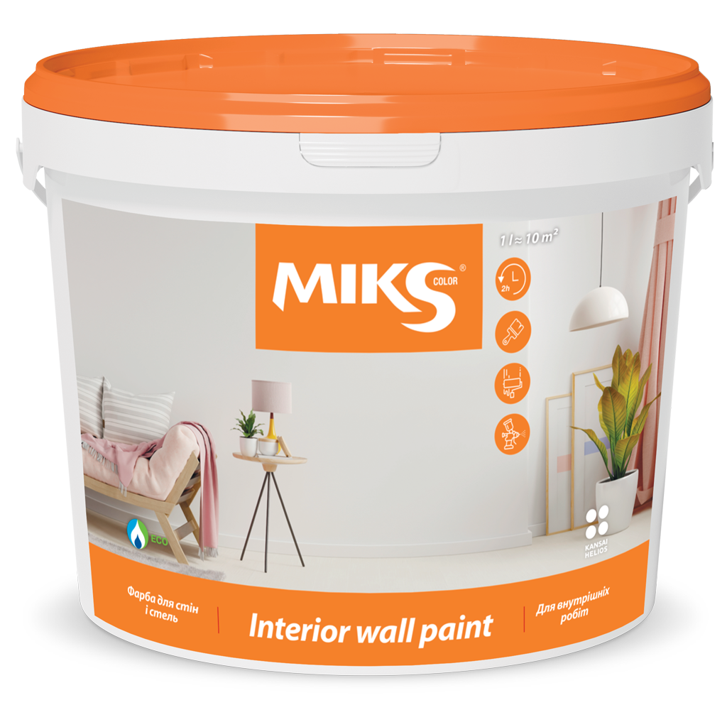 Фарба для стін та стель акрилова MIKS Color 14 кг (2493674037)