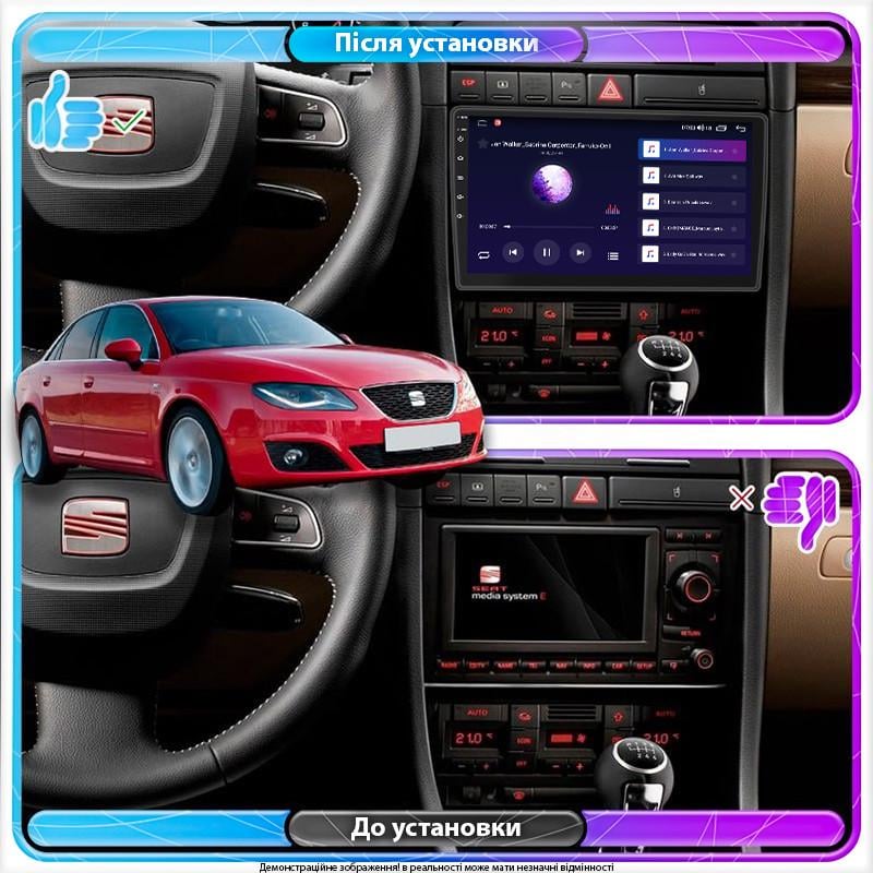 Автомагнитола штатная Lesko 4G/CarPlay/GPS/Wi-Fi для Seat Exeo 2008-2013 2/32Gb 9" (1991360855) - фото 2