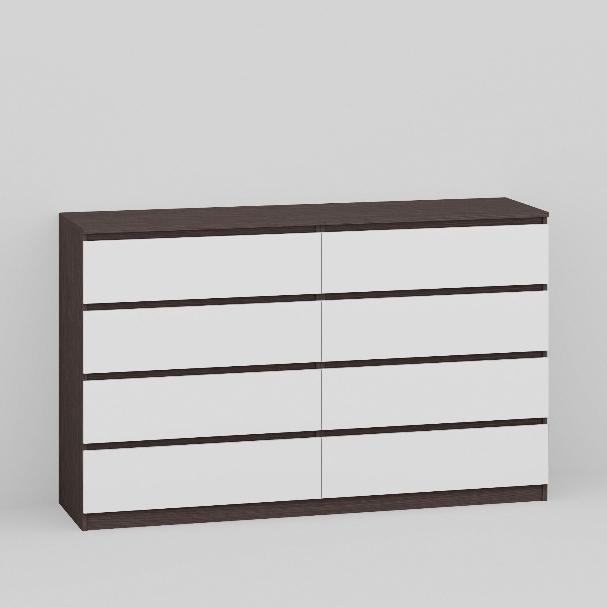 Комод на 8 ящиков без ручек Line KF8 1400x450x1035 мм Венге Магия/Белый - фото 2