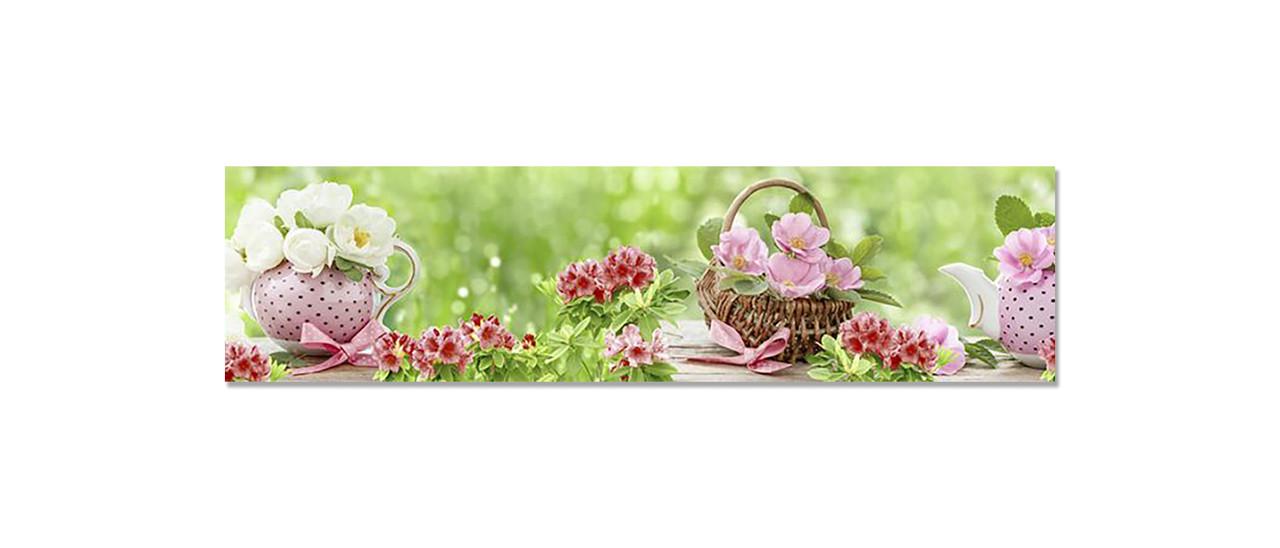 Наклейка виниловая на кухню Zatarga Цветы и Розовый Фарфор 650х2500 мм (1289777153)