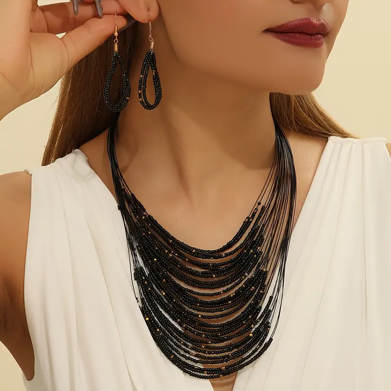 Комплект богемних прикрас з намистин (BK459-B)