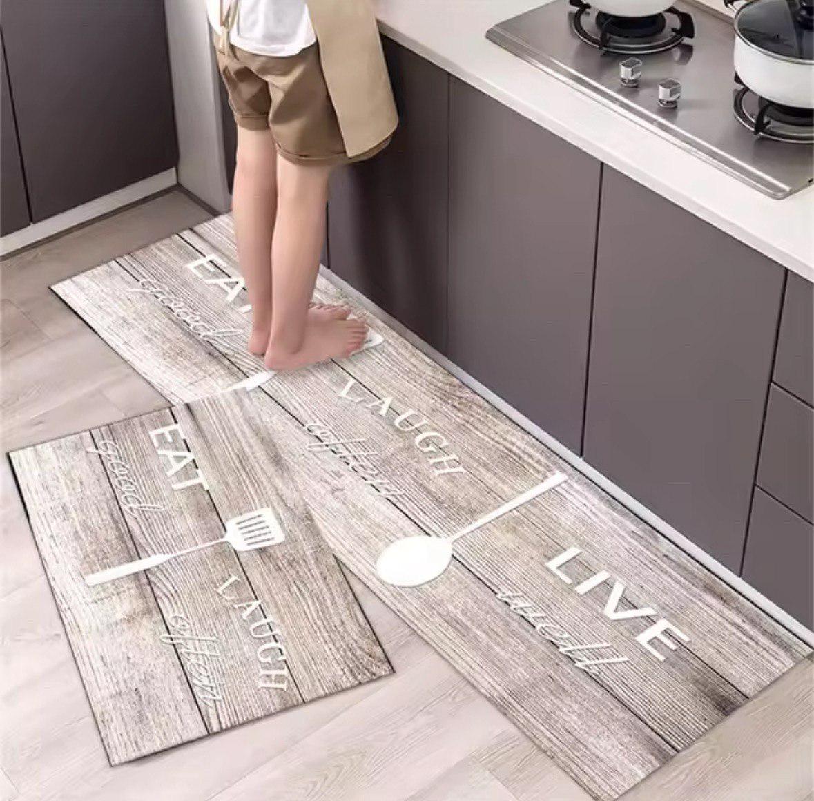 Набор ковриков для кухни/ванной Kitchen Eat Live 2в1 диатомитовый 120х40/60х40 см Бежевый (KD2KitchenEatLive120beige) - фото 8 Набор ковриков для кухни/ванной Kitchen Eat Live 2в1 диатомитовый 120х40/60х40 см Бежевый (KD2KitchenEatLive120beige) - фото 8