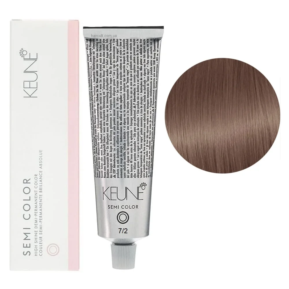 Фарба тонуюча безаміачна для волосся Keune Semi Color 7.2 Medium Pearl Blonde 60 мл