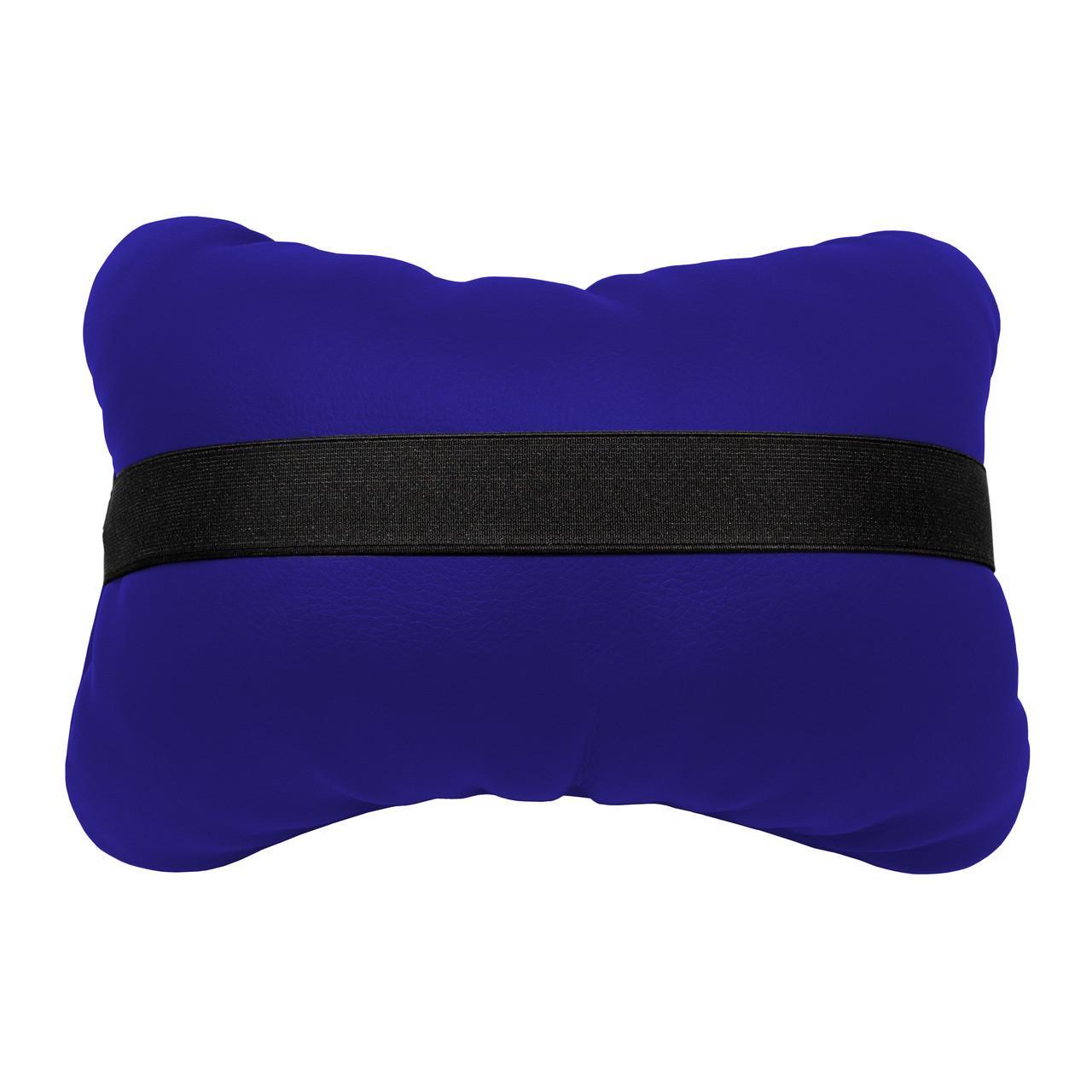 Подушка автомобильная Avtolife Ukraine для шеи из экокожи Синий (AVT-LDBLU-34) - фото 2