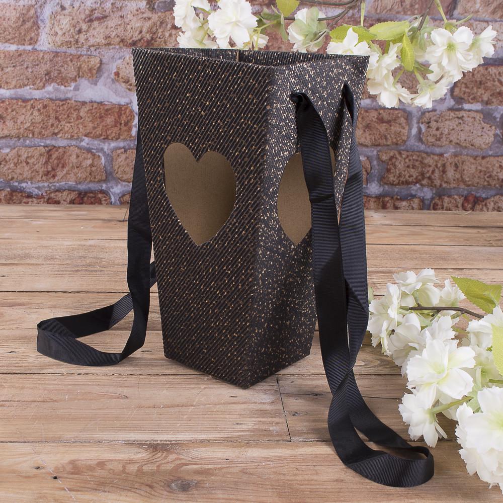 Кашпо под цветы с сердцем Темно-бронзовый (3428-1)