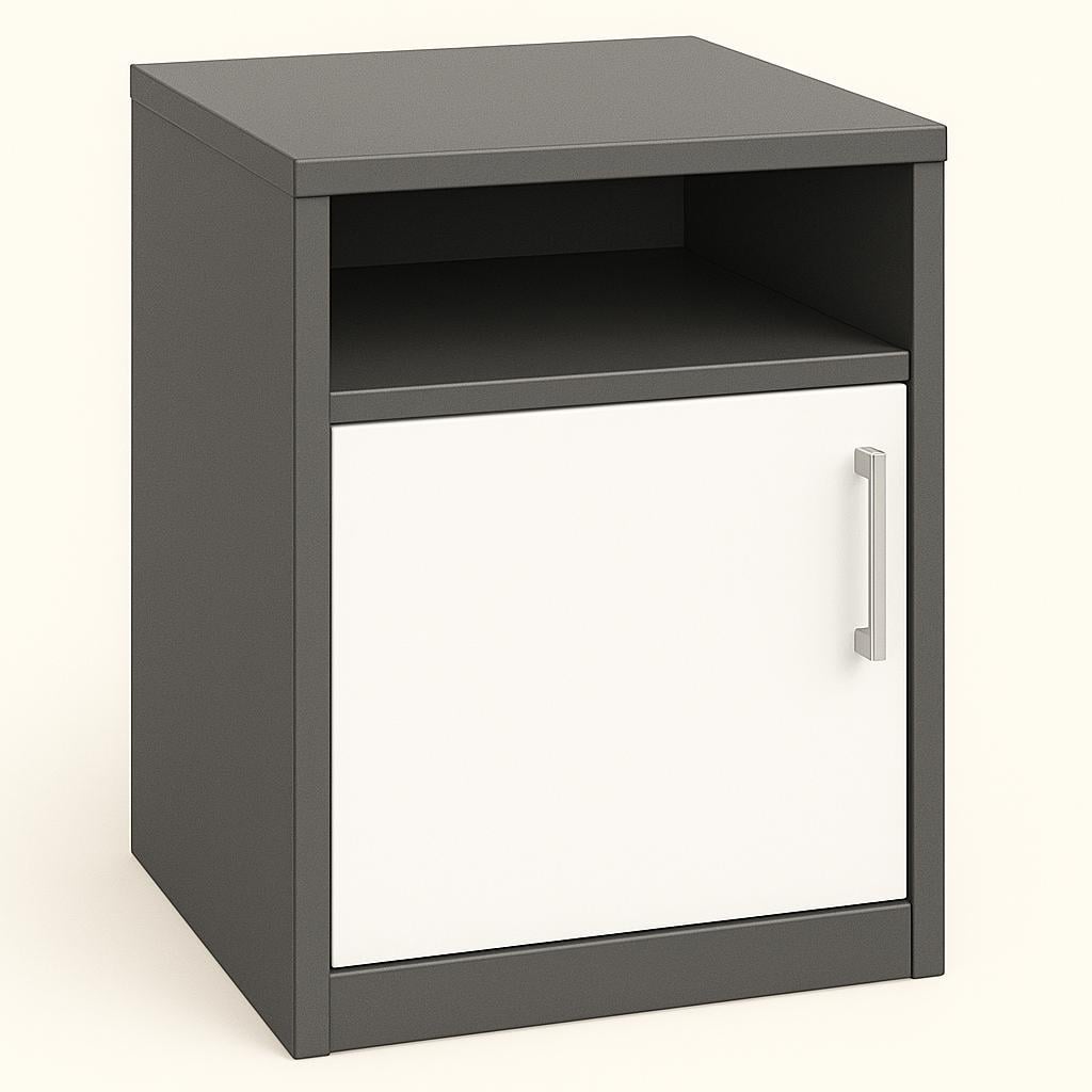 Прикроватная тумба №2 ДСП 500х350х400 мм Антрацит/Белый Прикроватная тумба №2 ДСП 500х350х400 мм Антрацит/Белый