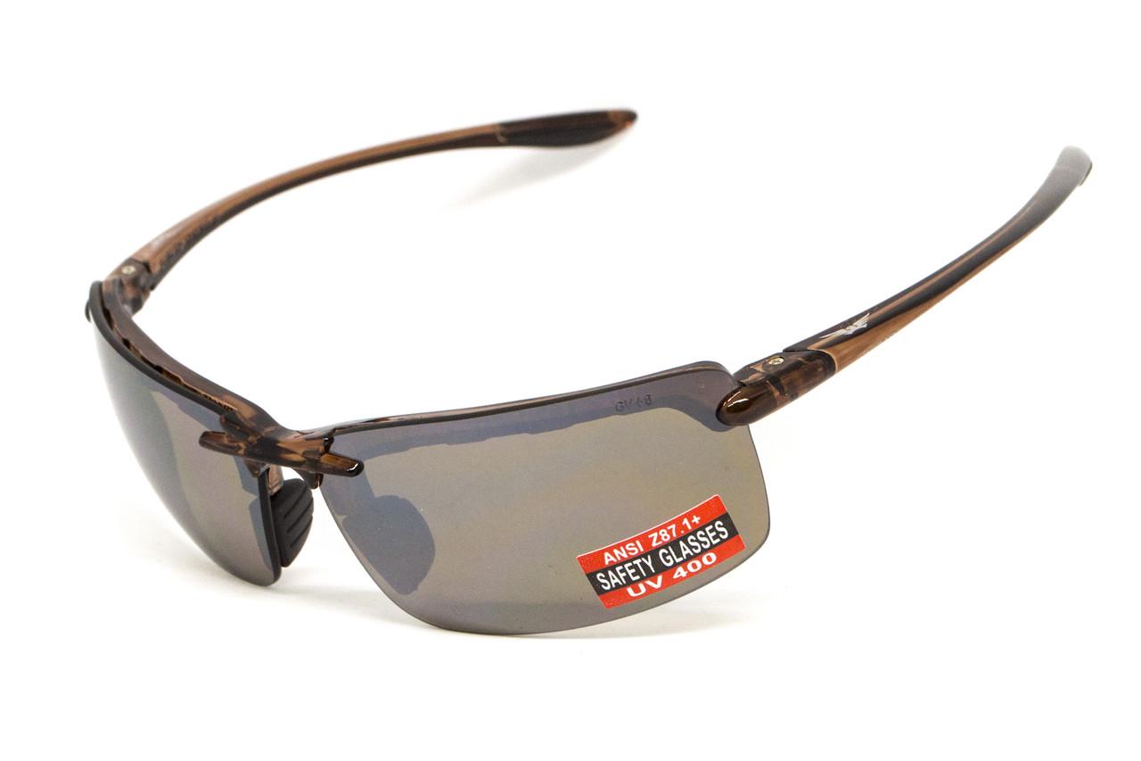 Очки защитные Global Vision Wheelin Crystal зеркальные Коричневый в коричневой полупрозрачной оправе (69962426490401) - фото 3 Очки защитные Global Vision Wheelin Crystal зеркальные Коричневый в коричневой полупрозрачной оправе (69962426490401) - фото 3