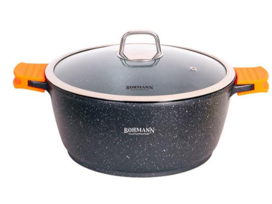 Каструля Bohmann з мармуровим антипригарним покриттям 3,9 л 24 см (27688184) Каструля Bohmann з мармуровим антипригарним покриттям 3,9 л 24 см (27688184)