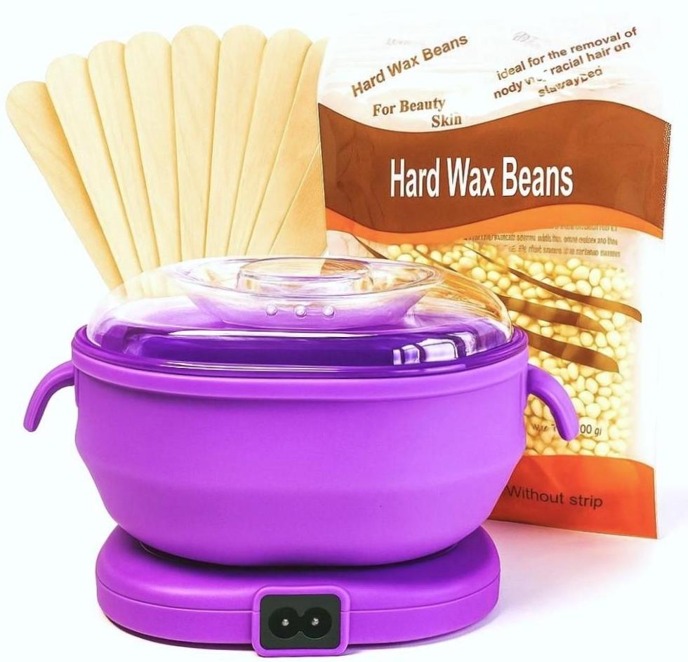 Стартовий набір для депіляції із воскоплавом SL-400 Silicone Edition 100 Вт/віск 100 г/шпателі дерев'яні 10 шт. 3в1 (NBS400F)